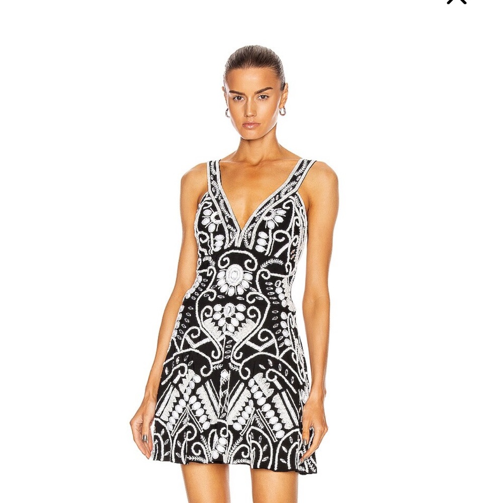 NWT! Alexis Jerza black and white beaded cocktail dress